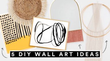5 DIY WALL ART DECOR IDEAS - Affordable + Cute Room Decor!!