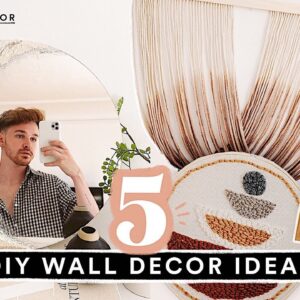 5 DIY WALL ART DECOR IDEAS - Aesthetic + Affordable ☆ DIY MOON MIRROR!
