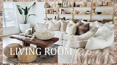 MY BOHO LIVING ROOM TOUR  | BEFORE & AFTER