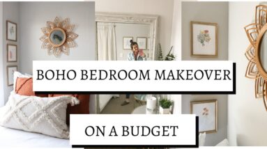 BOHO STYLE BEDROOM MAKEOVER with SURPRISE REVEAL |  diy projects, budget friendly, & minimal