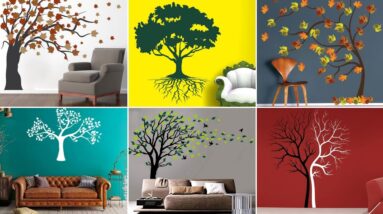 Tree Wall Painting Designs Ideas | Wall Painting Art Tree | Easy Tree Wall Painting