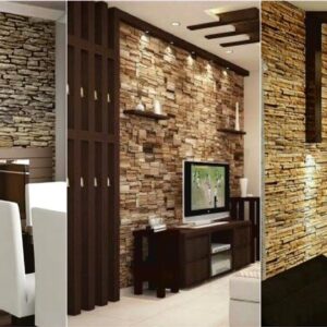100 Living room Stone Wall Decoration Ideas 2021 | Wall Cladding | Home Interior Wall Design Ideas