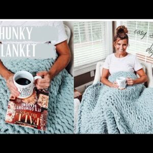 DIY COZY CHUNKY KNIT BLANKET!! | NO SEWING REQUIRED |  Cozy DIY Home Decor and Gift Idea