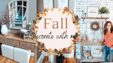 FALL 2021 DECORATE WITH ME 🍂| SIMPLE ENTRYWAY AND OFFICE AUTUMN DECOR IDEAS AND BAKE WITH ME