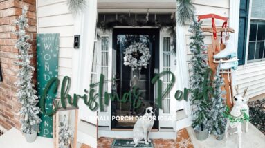 CHRISTMAS FRONT PORCH DECORATE WITH ME 2021 | Simple Small Front Porch Decor Ideas