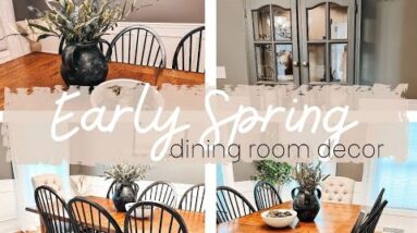 SPRING 2022 DINING ROOM DECORATE WITH ME | SIMPLE EARLY SPRING DECORATING IDEAS