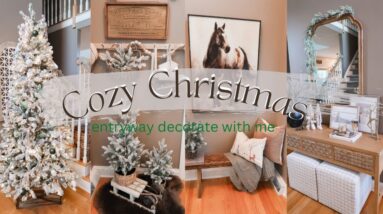 🎄COZY CHRISTMAS DECORATE WITH ME 🎄| CHRISTMAS ENTRYWAY DECOR IDEAS 2022