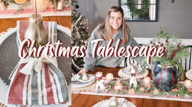 CHRISTMAS 2022 TABLE SETTING IDEA| ELEGANT + SIMPLE CHRISTMAS TABLESCAPE