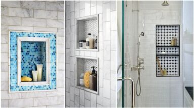 Gorgeous Bathroom Wall Niches And Bathroom Wall Rack Designs For Modern Bathroom Interior