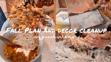 FALL PLAN WITH ME AND SORTING THROUGH MY DECOR | COZY FALL COOK WITH ME