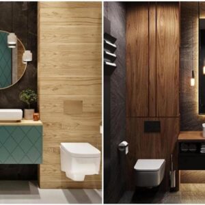 Powder Bathroom Designs For Guest Bathroom Ideas With Washbasin Cabinet Mirror For Powder Toilet