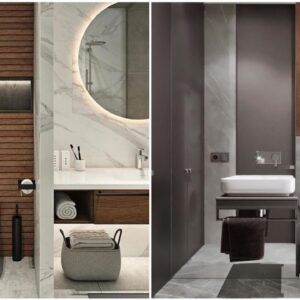 110 Modern powder bathroom design and decorating ideas - Small washroom design ideas for guests