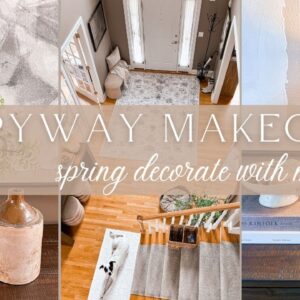 BUDGET ENTRYWAY MAKEOVER AND SPRING DECORATE WITH ME | SPRING DECORATING IDEAS