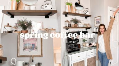 SPRING KITCHEN DECORATE WITH ME 2024 PART 1| SPRING COFFEE BAR DECORATING IDEAS