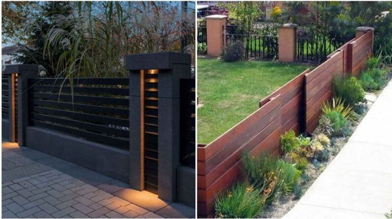 Exterior Boundary Wall Fence For Modern Home Backyard Privacy Fencing Ideas | Interior Decor Designs