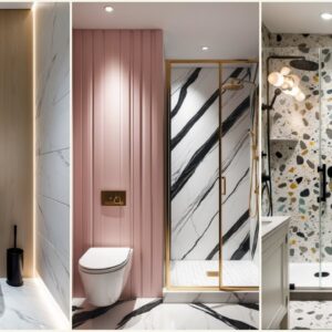 Beautiful Bathroom Floor Tiles and Wall Tiles Design Ideas Contrasting Trendy Bathroom Tile Designs