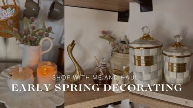 EARLY SPRING DECORATE WITH ME | HOME DECOR SHOP WITH ME, HAUL, COFFEE BAR