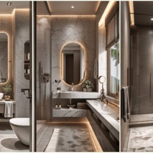 Italian Bathroom Interior Design | Luxury Marble Tiles Elegant Mediterranean Style