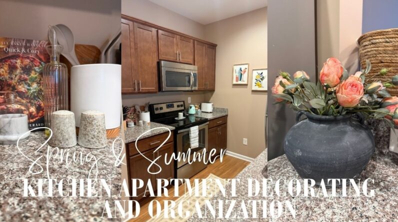 SPRING AND SUMMER KITCHEN ORGANIZATION AND DECORATE WITH ME | Small space decorating on a budget!